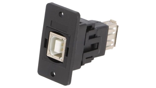 Adapter USB A - USB B 2.0 gniazdo SLIM złocony CP30607NX