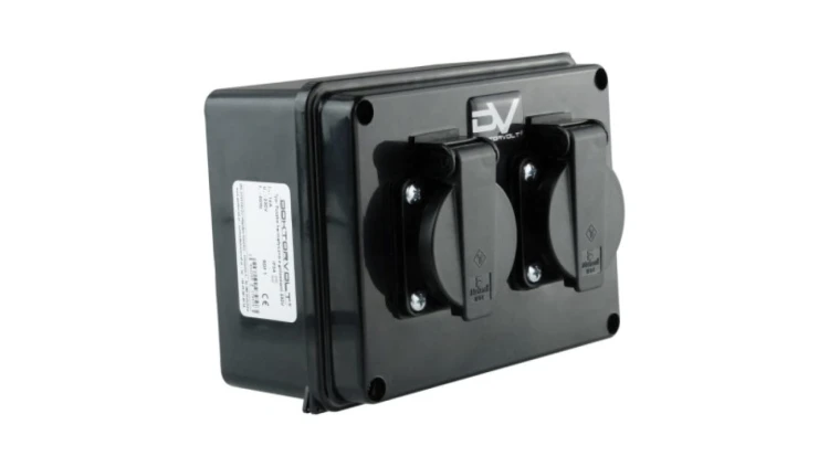 Puszka hermetyczna z gniazdami 230V wym/zew 160x120x95 IP54 Schuko 6.82105 M-L 9573