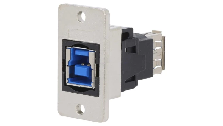 Adapter USB A - USB B 3.0 gniazdo SLIM złocony CP30606NMX1