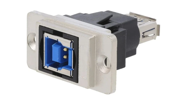 Łącznik USB A - USB B 3.0 DUALSLIM złocony CP30706NM