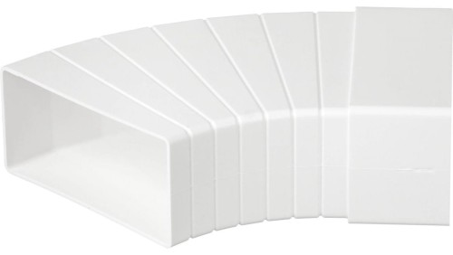 Kolanko wentylacyjne poziome wielokątne, łącznik 15-60 stopni do kanału płaskiego 110x55mm airRoxy 02-404