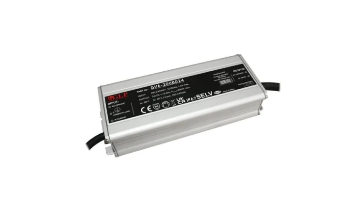Zasilacz LED GV6-200B024 200W 24V 8,4A GLP IP67 z filtrem PFC