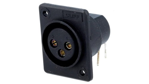 Gniazdo XLR żeńskie PIN 3 kątowe 90 na panel przykręcany XACF-PC (CP300151)