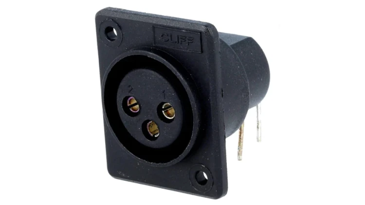Gniazdo XLR żeńskie PIN 3 kątowe 90 na panel przykręcany XACF-PC (CP300151)