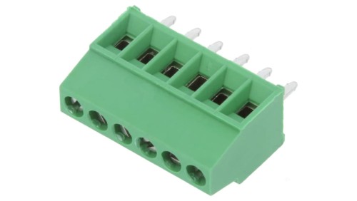 Listwa zaciskowa do druku kątowe 90 2,54mm tory 6 na PCB 282834-6