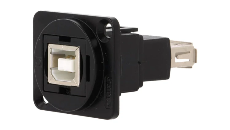 Łącznik USB A - USB B 2.0 FT metal 19x24mm CP30207NMB