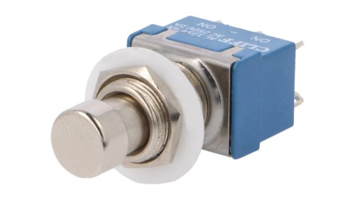 Przełącznik przyciskany Poz 2 DPDT 1A/250VAC OFF-ON Ø12,2mm FC71055