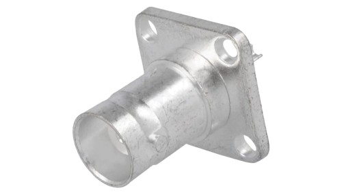 Złącze BNC żeńskie proste 50 ohm lutowanie teflon srebrzony 1-1337446-0