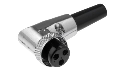 Wtyk mikrofonowe żeńskie 3-pin na przewód kątowe 90 6mm FC684223R
