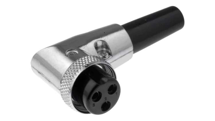 Wtyk mikrofonowe żeńskie 3-pin na przewód kątowe 90 6mm FC684223R