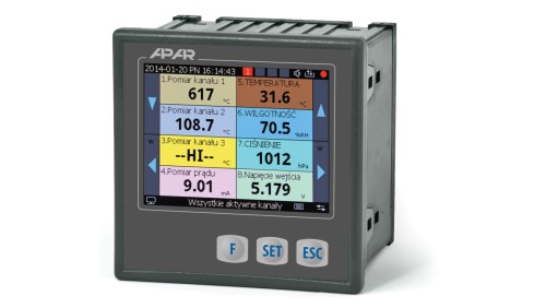 Wielokanałowy rejestrator danych AR207/16U/S1/P/P/P/P/IP65