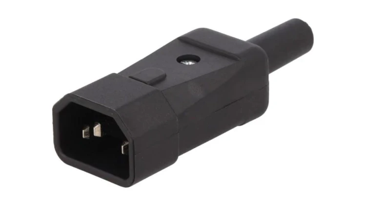 Złącze zasilające AC męskie 10A IEC 60320 C14 (E) 8mm CP22R