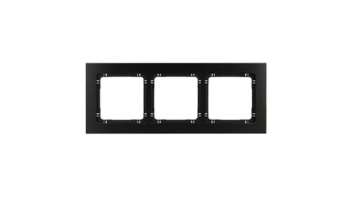 DECO Ramka uniwersalna potrójna - aluminium szczotkowane (ramka: czarna spód: czarny) 12-12-DRA-3
