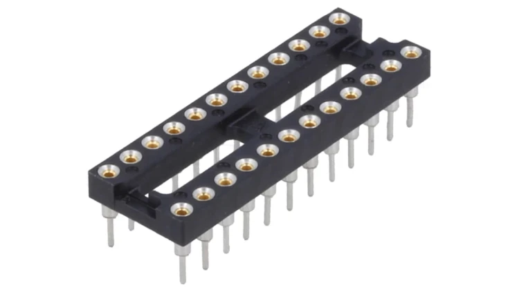 Podstawka DIP 20-pin Raster 2,54mm precyzyjna THT pozłacany flash 2-1571552-6