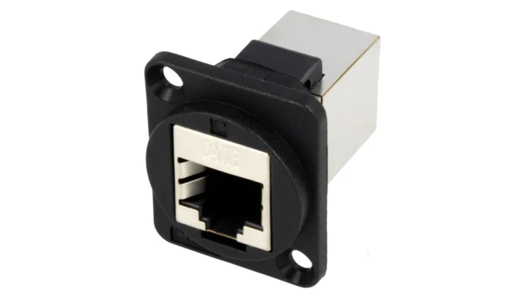 Łącznik FT RJ45 8p8c Kat 6 ekranowane 19x24mm plastik CP30222S