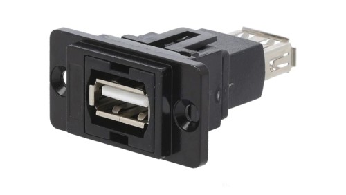 Łącznik USB A - USB A 2.0 DUALSLIM złocony CP30708NMB