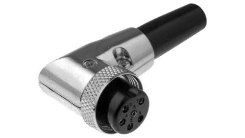Wtyk mikrofonowe żeńskie 6-pin na przewód kątowe 90 6mm FC684226R