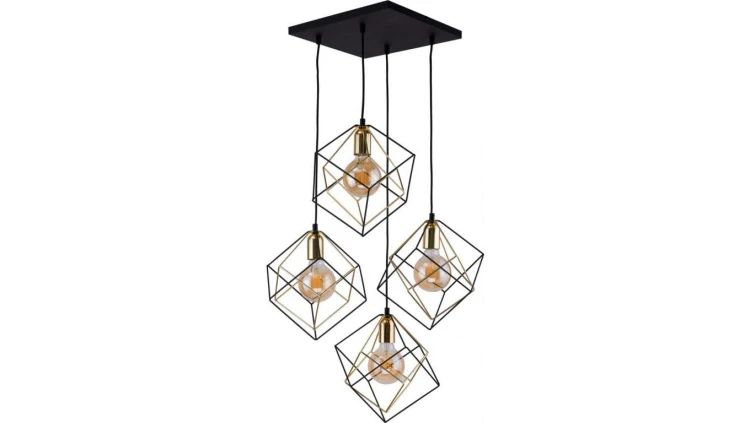Lampa wisząca ALAMBRE 4 czarno-złoty 2778 TK Lighting