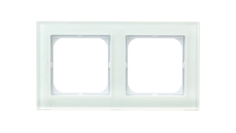 SONATA Ramka podwójna białe szkło R-2RG/31