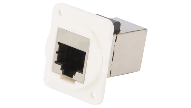 Łącznik FT RJ45 8p8c Kat 6 ekranowane 19x24mm plastik CP30222SXW