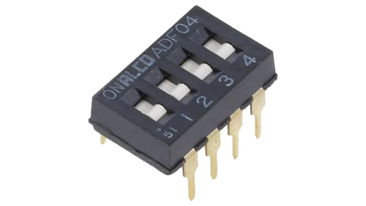 Przełącznik DIP-SWITCH Ilość sekcji: 4 OFF-ON -0,025A 24VDC 1825002-5