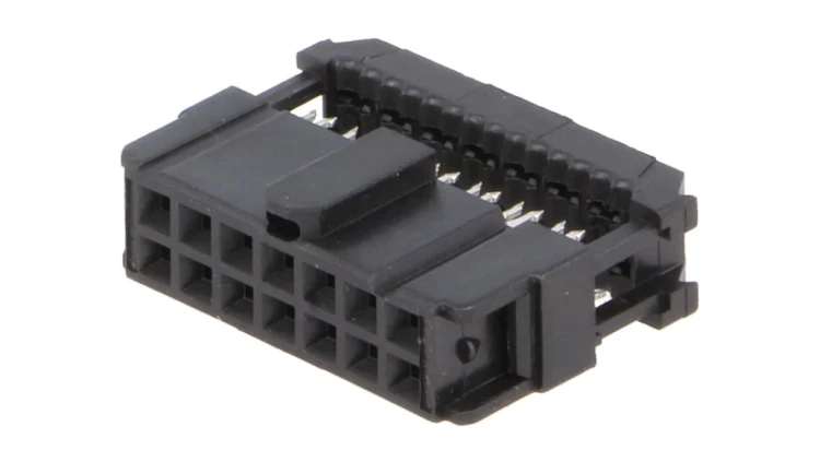 Wtyk IDC żeńskie 14-pin IDC na taśmę 1,27mm złocony czarny 1658621-2