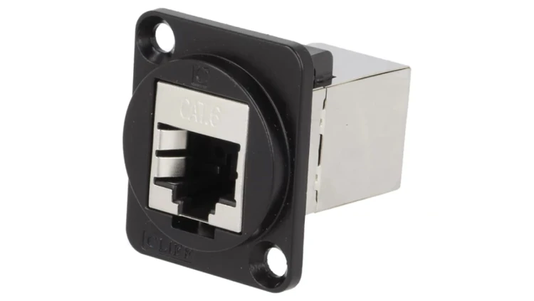 Łącznik FT RJ45 8p8c Kat 6 ekranowane 19x24mm metal CP30222SMB