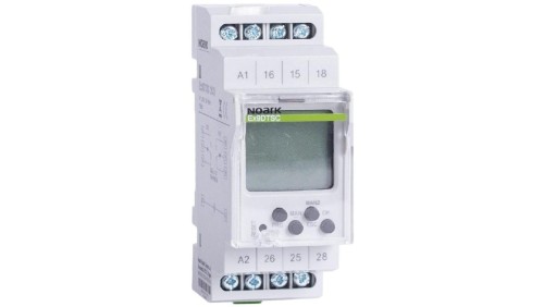 Programator czasowy, wyłącznik cyfrowy na szynę TH-35 2-kanałowy 2P (230V AC), 2-modułowy Ex9DTSC 2CO NOARK 73.2306