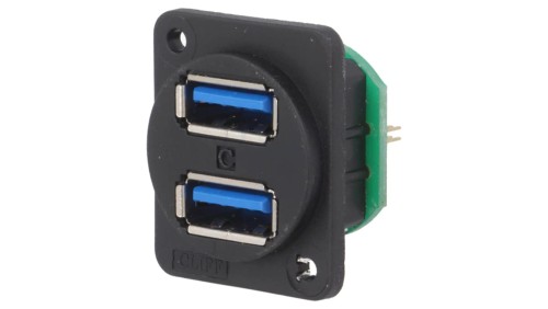 Gniazdo USB A na panel otwór pod śrubę płaską przykręcany CP30105X