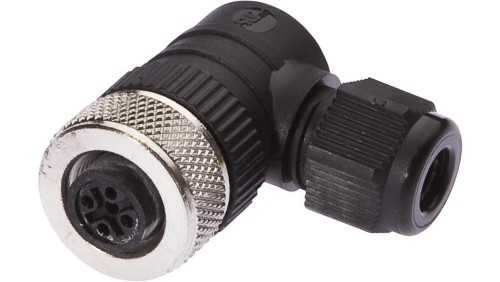 VK003020, Gniazdo kablowe Ø3-6,5mm, 4A, 240V, -25-90C, M12 żeńskie 4pin, IP67, PBT