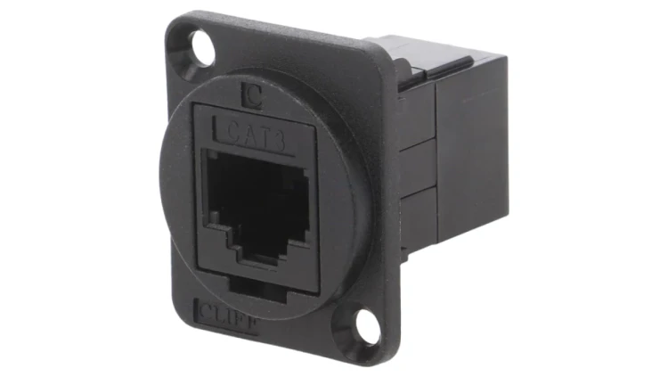 Łącznik FT RJ12 6p6c Kat 3 gniazdo z obu stron 19x24mm CP30224