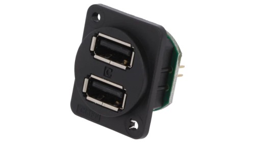 Gniazdo USB A na panel otwór pod śrubę płaską przykręcany CP30100X