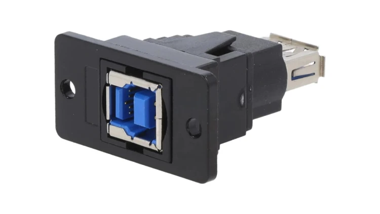 Adapter USB A - USB B 3.0 gniazdo SLIM złocony CP30606NMBX1