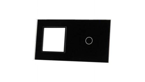 Livolo CZARNY PANEL SZKLANY 1 + MIEJSCE NA GNIAZDO 701G-62