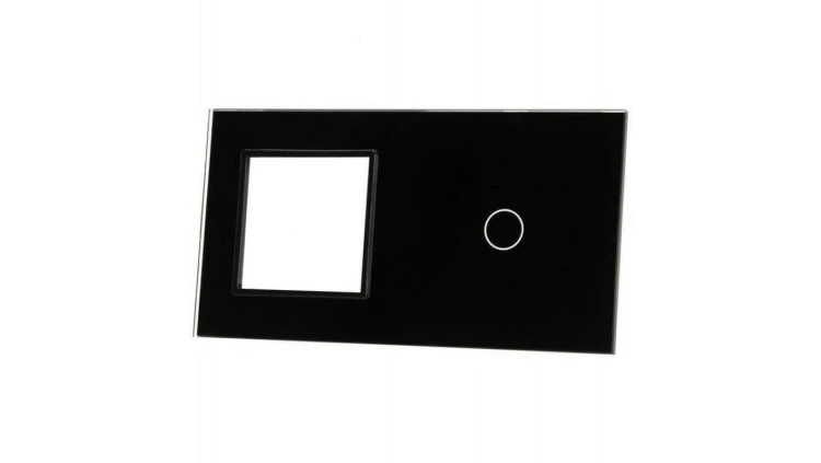 Livolo CZARNY PANEL SZKLANY 1 + MIEJSCE NA GNIAZDO 701G-62