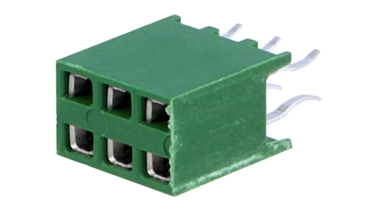 Złącze kołkowe HV-100 żeńskie 6-pin proste 2,54mm THT 2x3 215309-3