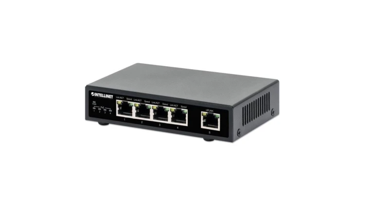 Switch Gigabit 4x RJ45 PoE+, 1x RJ45 Gigabit Uplink