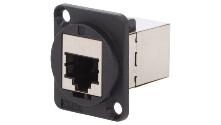 Łącznik FT RJ45 8p8c Kat 6a ekranowane 19x24mm plastik CP30225S