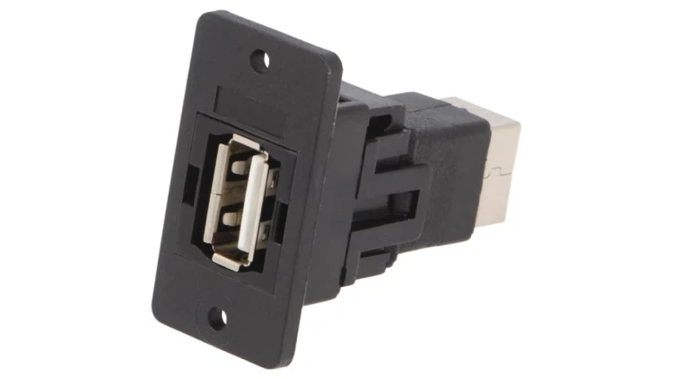 Adapter USB A - USB B 2.0 gniazdo SLIM złocony CP30609NX