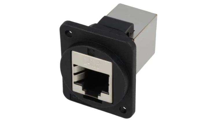 Łącznik FT RJ45 8p8c Kat 6 ekranowane 19x24mm plastik CP30222SX