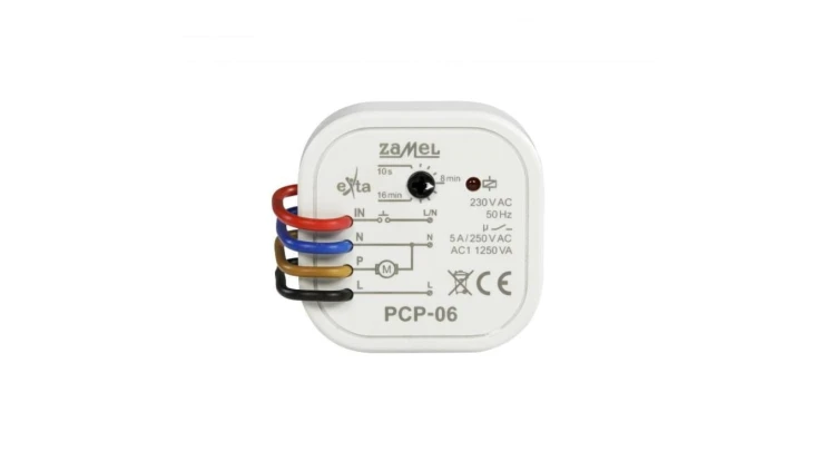 przekaźnik czasowy do sterowania wentylatorem, dopuszkowy, 5A, 230V AC PCP-06
