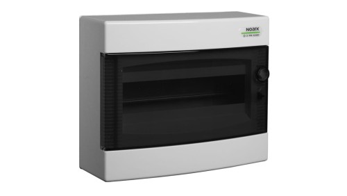 Obudowa instalacyjna PNS skrzynka natynkowa 1x12 modułów 287x236x112mm plastikowa biała z drzwiami przeźroczystymi IP40 NOARK