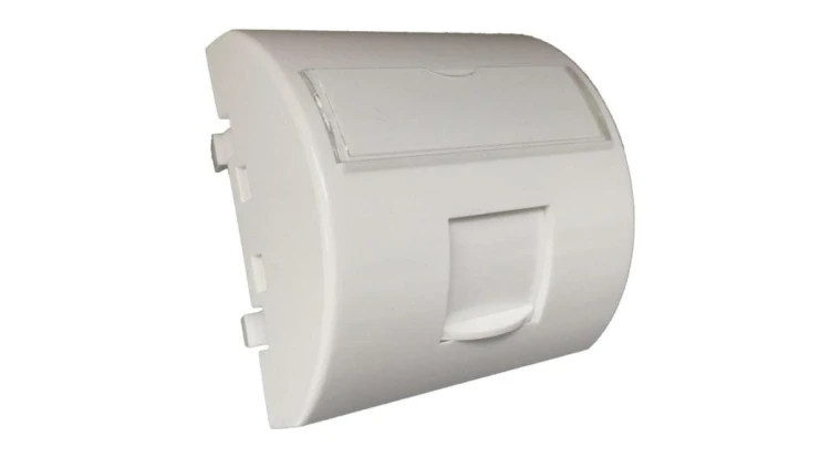 Adapter 45x45 1xRJ45 z klapką przeciwkurzową (wypukły zaokrąglony) ALANTEC OS101