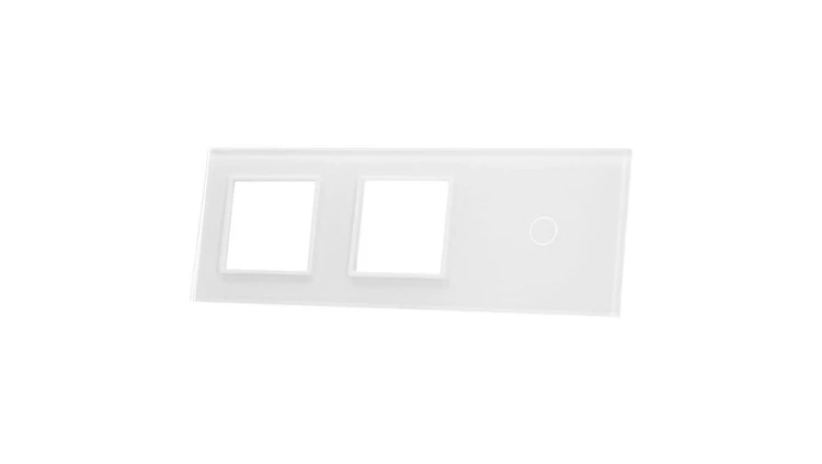 Livolo BIAŁY PANEL SZKLANY 1 + PODWÓJNE MIEJSCE NA GNIAZDO 701GG-61