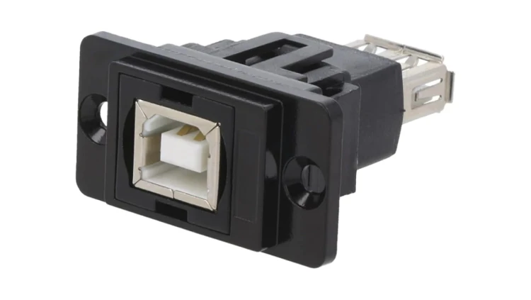 Łącznik USB A - USB B 2.0 DUALSLIM złocony CP30707NMB
