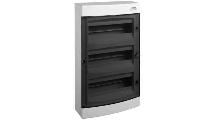 Obudowa instalacyjna PNS skrzynka natynkowa 4x18 modułów 396x651x112mm plastikowa biała z drzwiami przeźroczystymi IP40 NOARK