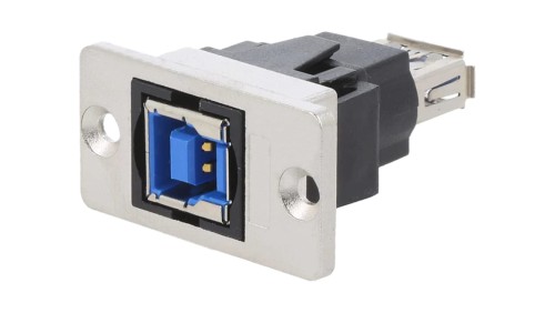 Adapter USB A - USB B 3.0 gniazdo SLIM złocony CP30606NM