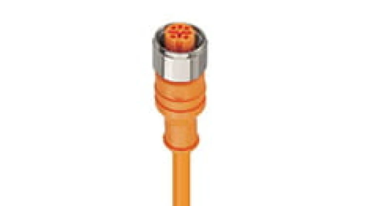 Kabel konfekcjonowany jednostronnie złącze M12 5-pinowe proste żeńskie PVC pomarańczowy PRKT 5-56/25 M