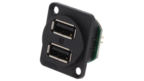 Gniazdo USB A na panel otwór pod śrubę stożkową przykręcany CP30100