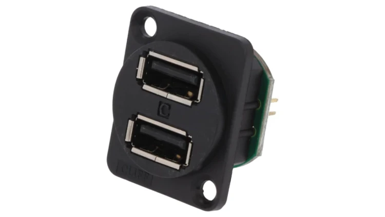 Gniazdo USB A na panel otwór pod śrubę stożkową przykręcany CP30100